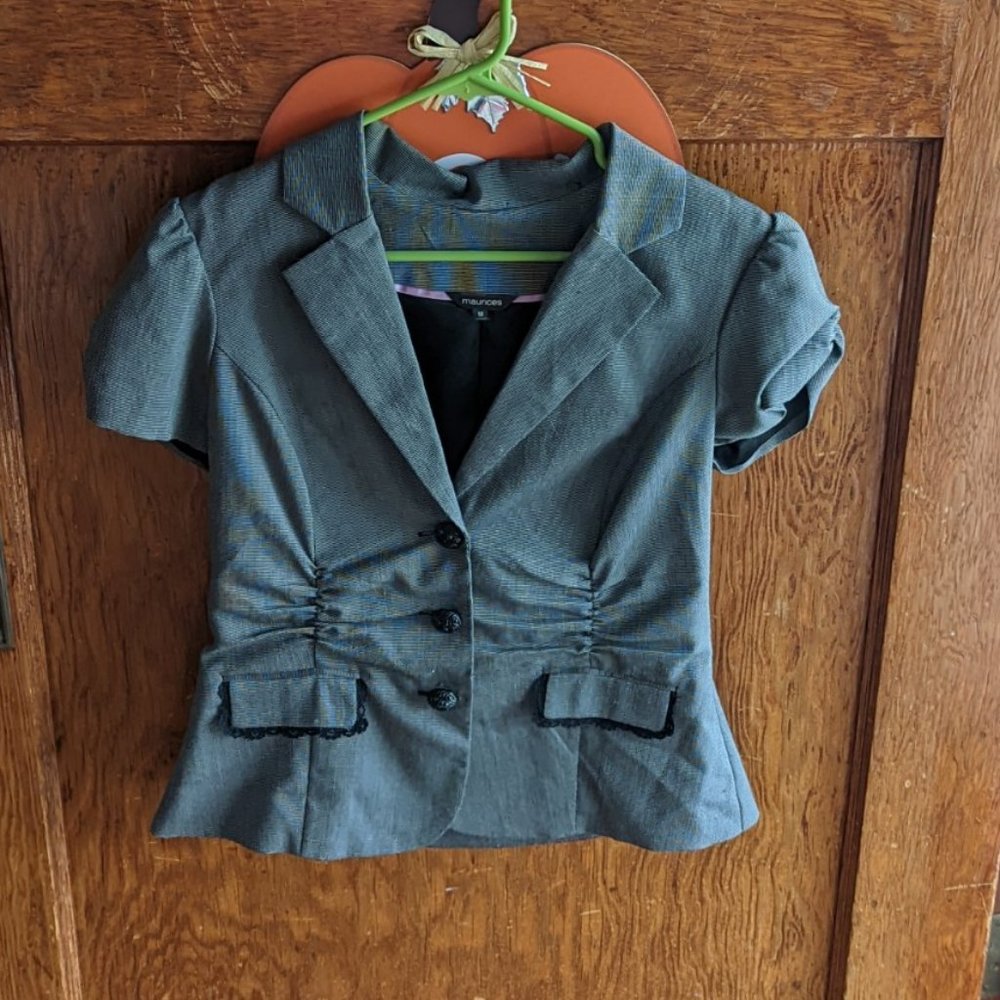 Maurices - Gray and Black - Sassy Suit Jacket - Medium